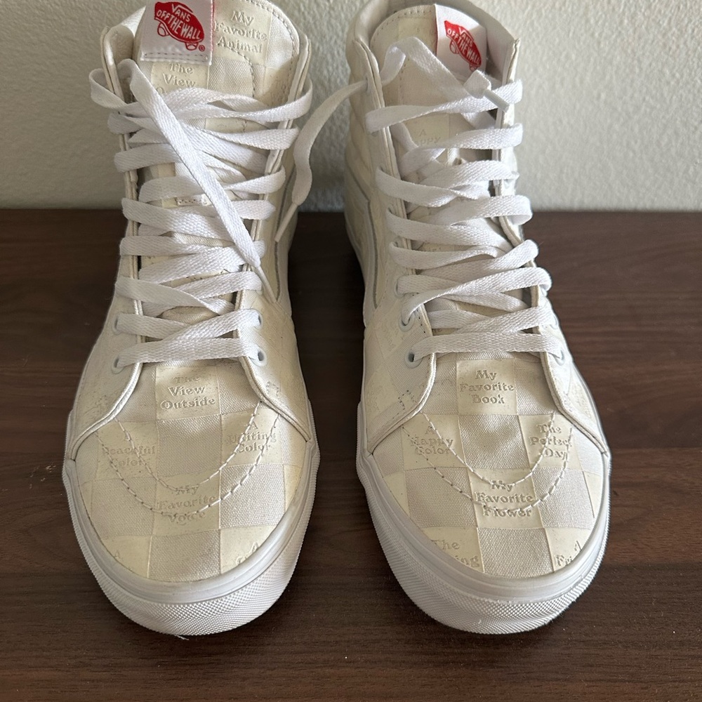 Vans sk8 hi white checkered size 11.5 like new but without box